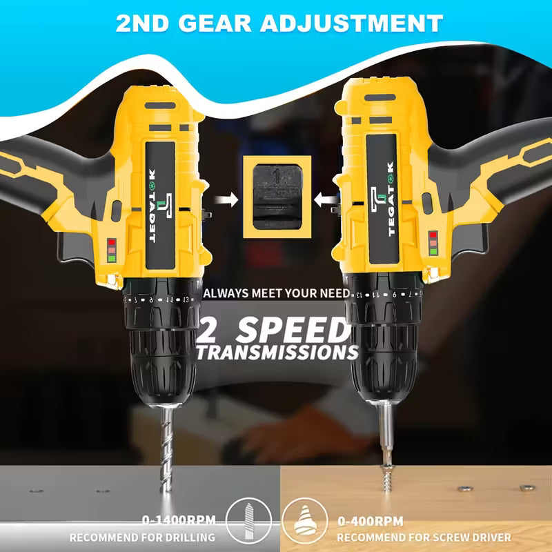 🔧 PowerForge 20V — Taladro inalámbrico y juego de herramientas de 148 piezas