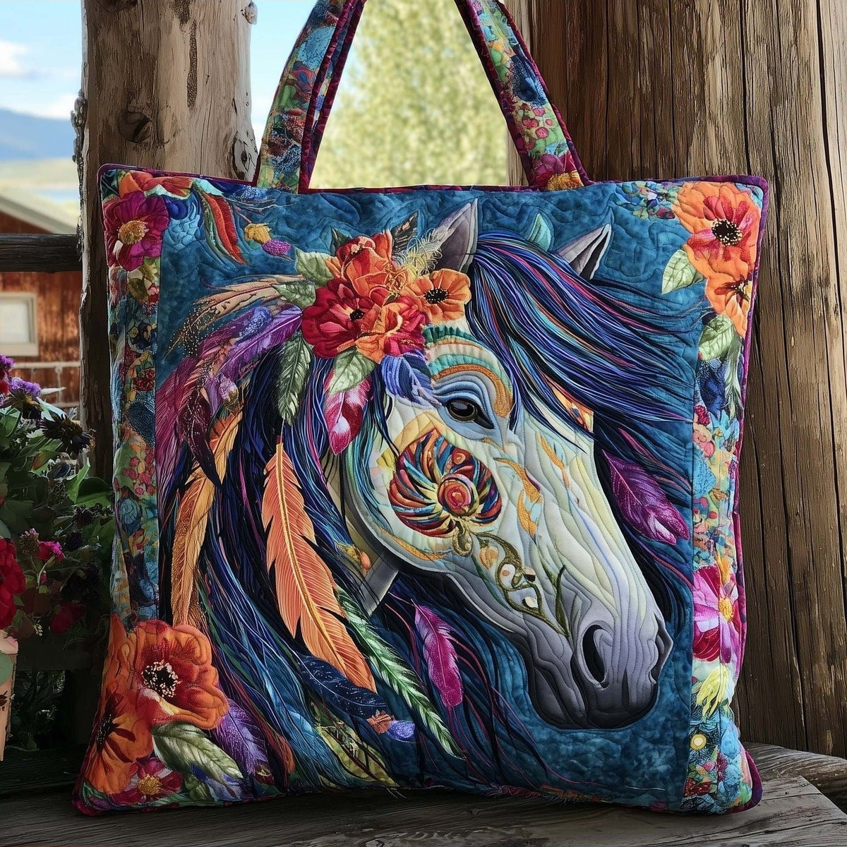 Elfrida | Bolso Tote Acolchado Caballo Boho