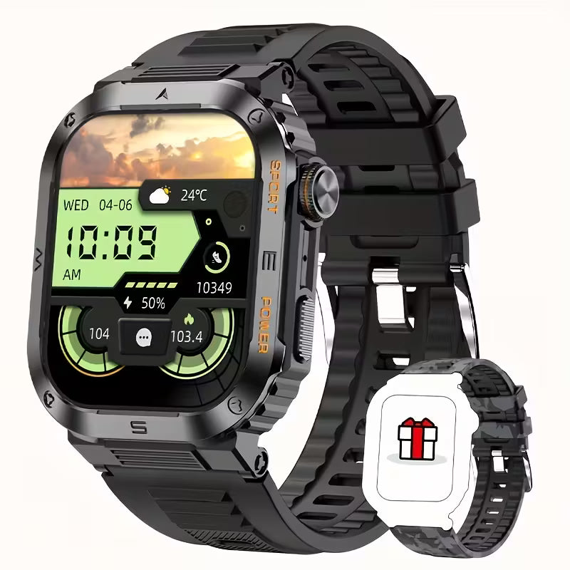 Reloj inteligente resistente TitanTrek: llamadas inalámbricas, fitness al aire libre.