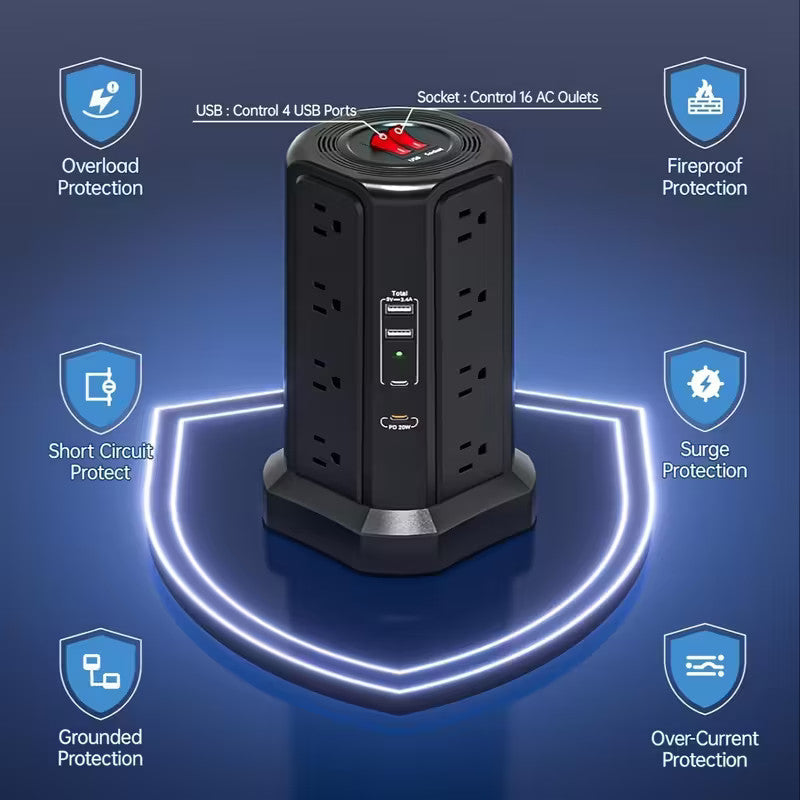 Centro de alimentación inteligente con USB