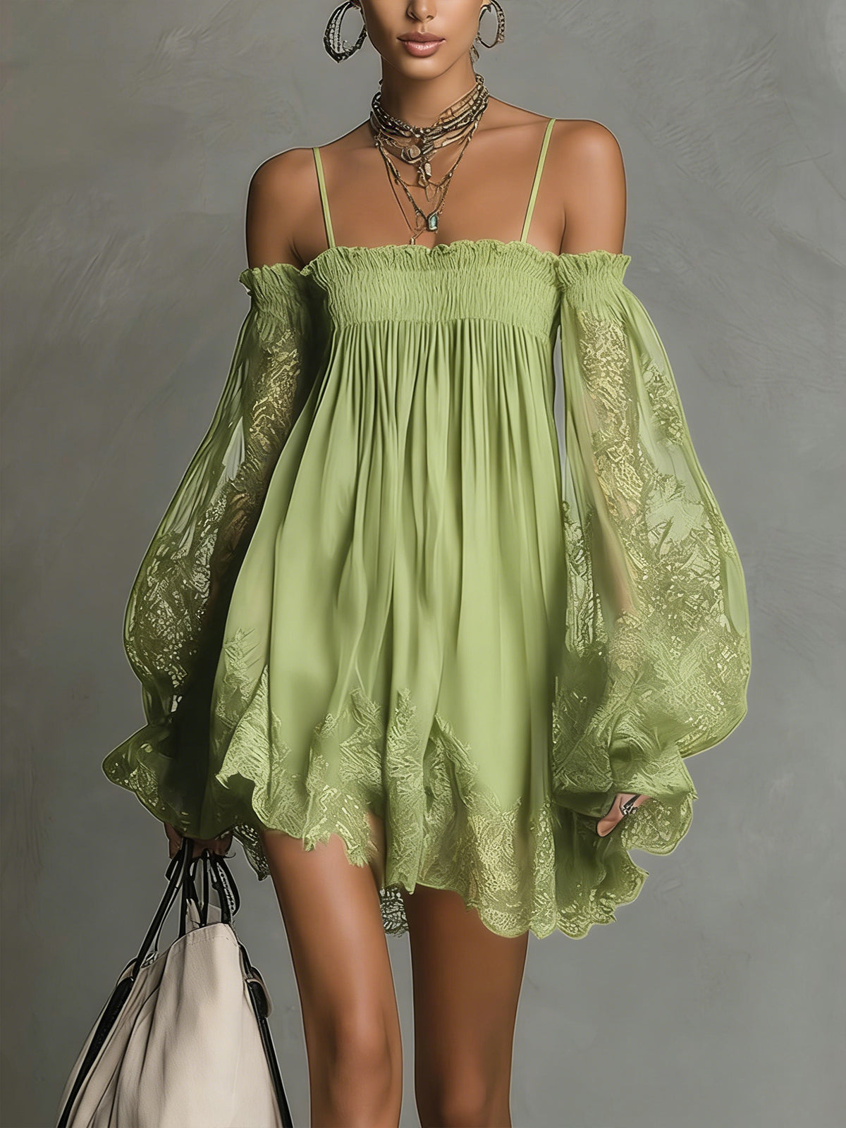 Noemi | Vestido mini en chiffon azul marino