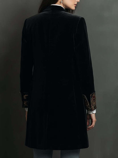 Leonor | Blazer Entallado con Estampado Barroco Negro