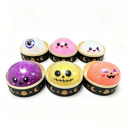 Juguetes antiestrés de dumplings de Halloween, 12 piezas con vaporera de almacenamiento