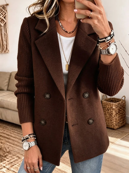 Carmela | Blazer Cruzado con Mangas de Punto Canalé