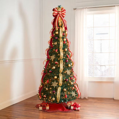 Árbol de Navidad preiluminado desplegable HolidayGlimmer de 7½ pies