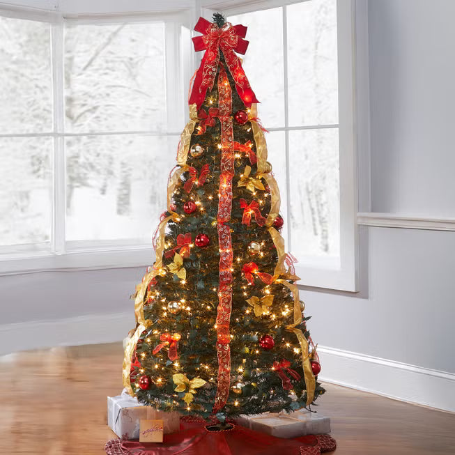 Árbol de Navidad preiluminado desplegable HolidayGlimmer de 7½ pies