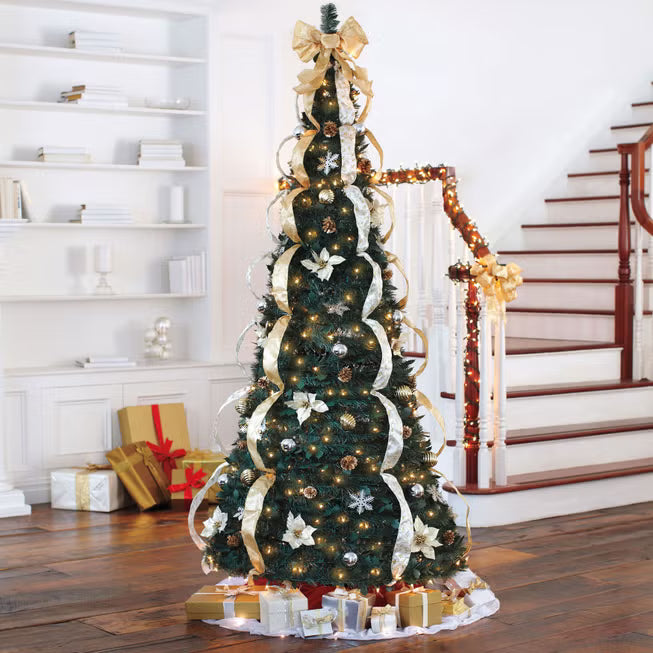 Árbol de Navidad preiluminado desplegable HolidayGlimmer de 7½ pies
