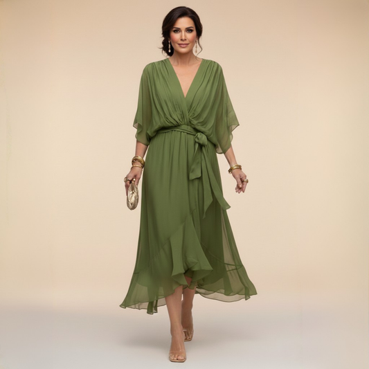 Monica | Vestido de Chifón para Mujer con Escote en V