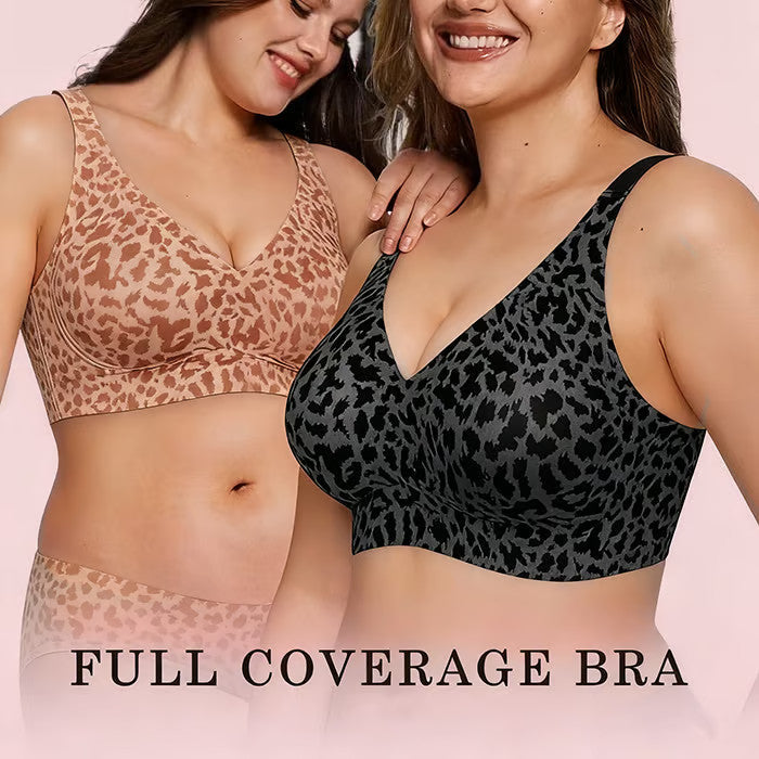 (2x1) Sujetador de copa completa con estampado de leopardo