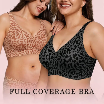 (2x1) Sujetador de copa completa con estampado de leopardo