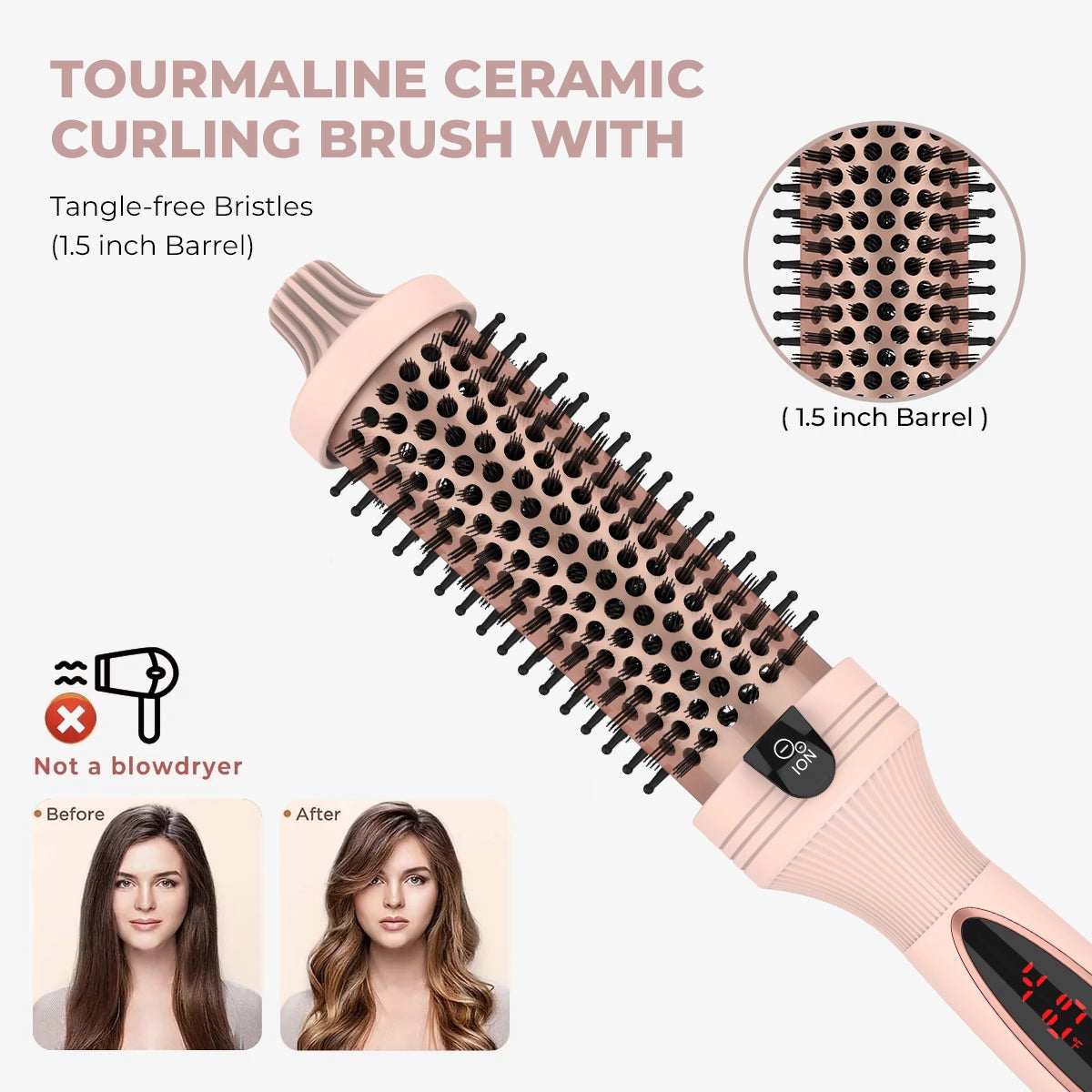 Thermal PRO - Cepillo térmico 3 en 1 Pro con iones negativos y dos calentadores PTC
