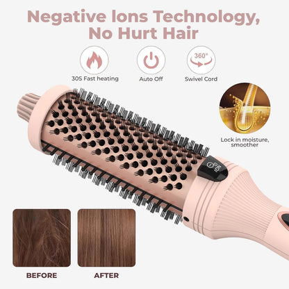 Thermal PRO - Cepillo térmico 3 en 1 Pro con iones negativos y dos calentadores PTC