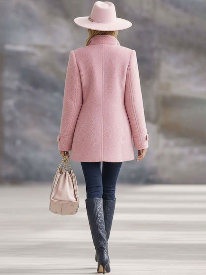 Chaqueta polar rosa vintage con cremallera