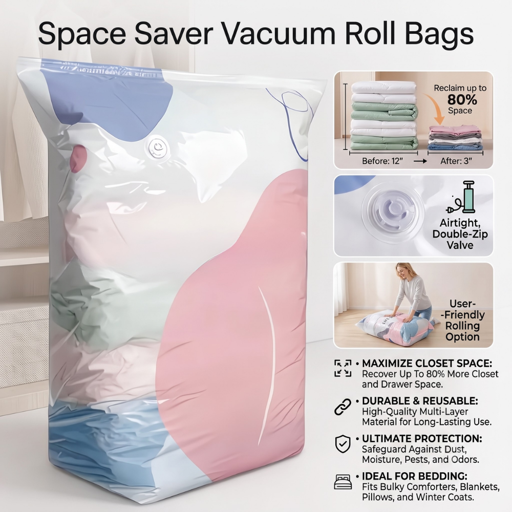 Bolsas de vacío enrollables para ahorro de espacio