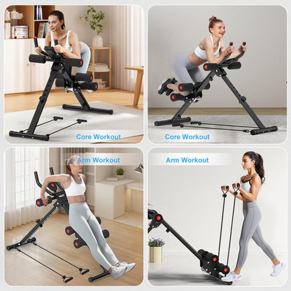 Máquina de entrenamiento abdominal ajustable y plegable Relife Sports con monitor LCD