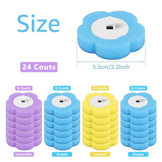 Cepillo de baño desechable, juego de soporte para varita de inodoro con (2 juegos de 24 piezas) de repuestos limpiadores, sistema de limpieza de baño