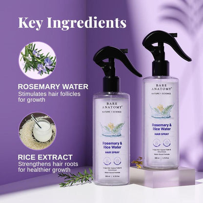 Agua de Romero y Agua de Arroz Nature x Science | Extracto 100% Natural | Cabello Suave y Sedoso, Fórmula No Grasa y de Rápida Absorción