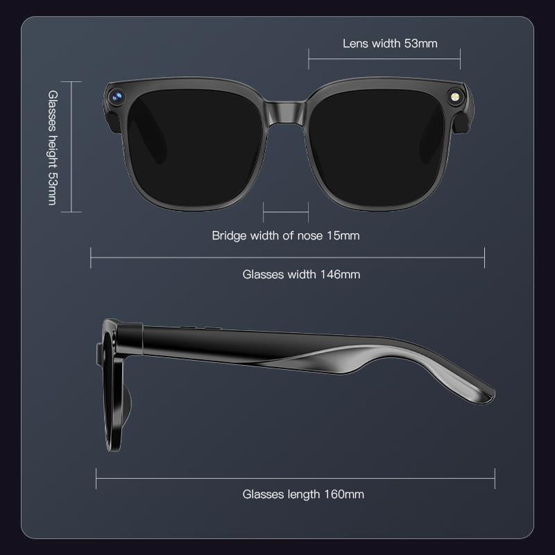 Gafas con cámara de IA inteligente y lentes fotocromáticas de 8 MP