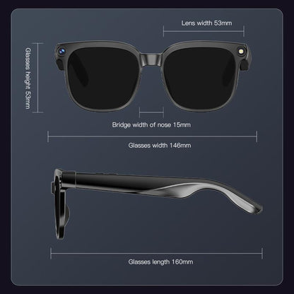 Gafas con cámara de IA inteligente y lentes fotocromáticas de 8 MP