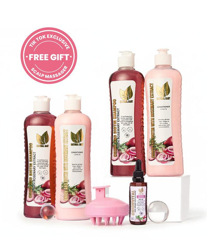 Natural Sant - 2 kits de Cebolla, Romero y Biotina + KIT de Sérum Onionvital + MASAJEADOR CAPILAR GRATIS