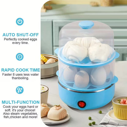 Vaporera eléctrica para 14 huevos EggMaster: huevos duros y pasados por agua fáciles de pelar