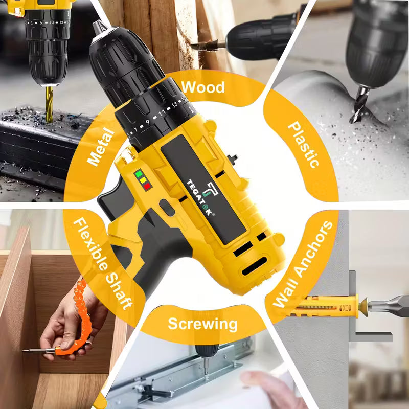 🔧 PowerForge 20V — Taladro inalámbrico y juego de herramientas de 148 piezas