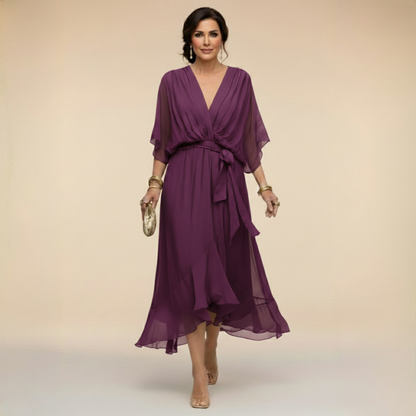 Monica | Vestido de Chifón para Mujer con Escote en V