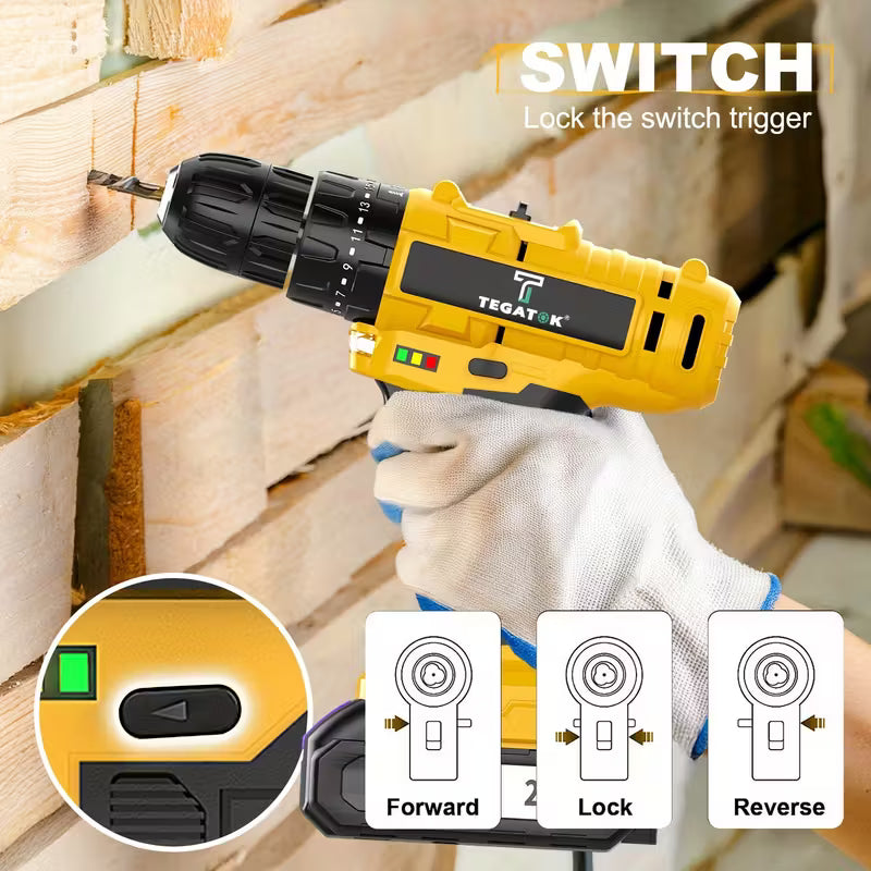 🔧 PowerForge 20V — Taladro inalámbrico y juego de herramientas de 148 piezas