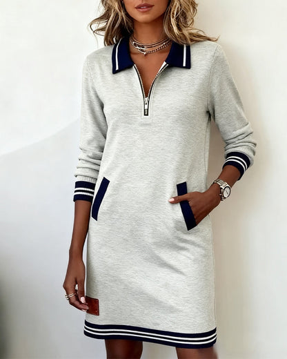 Noelia | Vestido Casual de Manga Larga con Cremallera