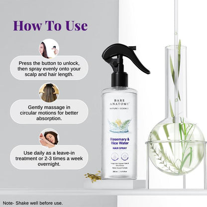 Agua de Romero y Agua de Arroz Nature x Science | Extracto 100% Natural | Cabello Suave y Sedoso, Fórmula No Grasa y de Rápida Absorción