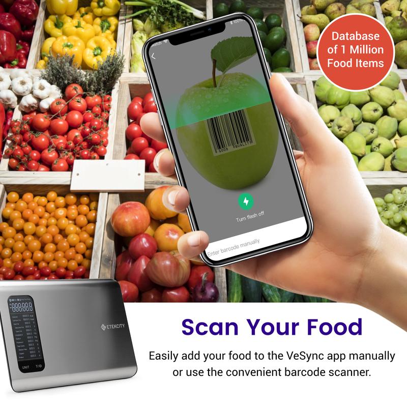 Báscula de cocina inteligente con IA | Escaneo automático de 19 datos nutricionales | Contador de calorías digital para preparación de comidas y fitness