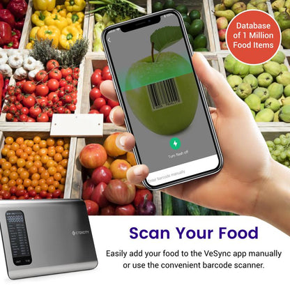 Báscula de cocina inteligente con IA | Escaneo automático de 19 datos nutricionales | Contador de calorías digital para preparación de comidas y fitness