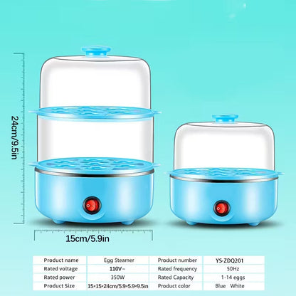 Vaporera eléctrica para 14 huevos EggMaster: huevos duros y pasados por agua fáciles de pelar