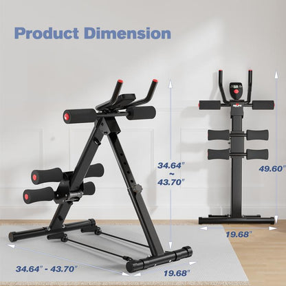 Máquina de entrenamiento abdominal ajustable y plegable Relife Sports con monitor LCD
