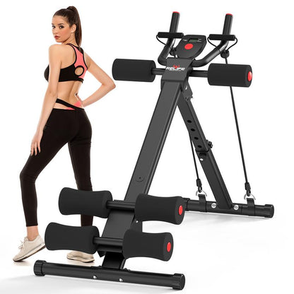 Máquina de entrenamiento abdominal ajustable y plegable Relife Sports con monitor LCD