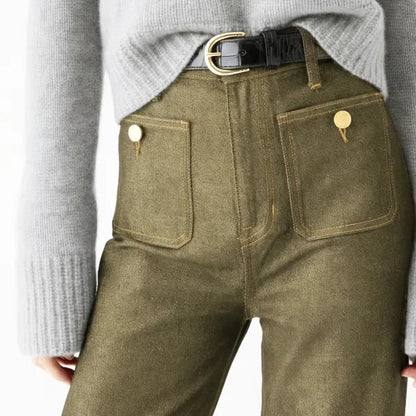 Taylor - Jeans de tiro alto con corte acampanado