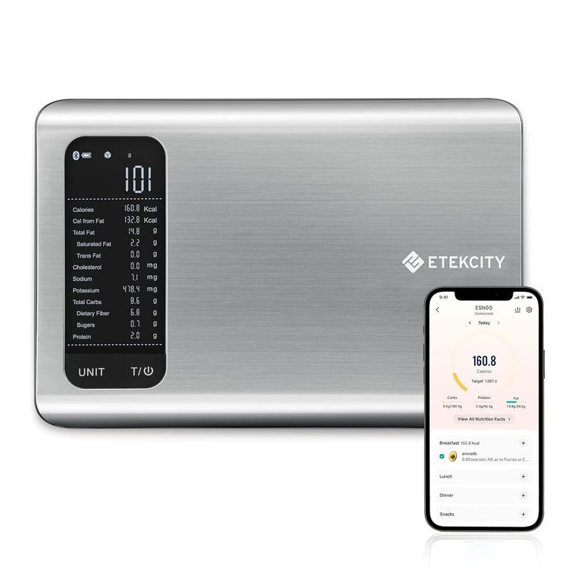 Báscula de cocina inteligente con IA | Escaneo automático de 19 datos nutricionales | Contador de calorías digital para preparación de comidas y fitness