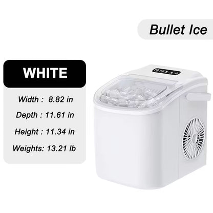 FrostFlow 26 — Máquina de hielo para encimera, 26 lbs/día, portátil con asa + cesta y pala