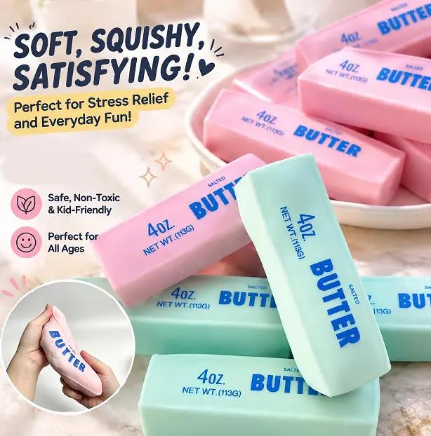 6-Pack Crunchy ASMR Squishy Set: Bead-Filled Stress Relief Desk Toys for Adults & Teens
