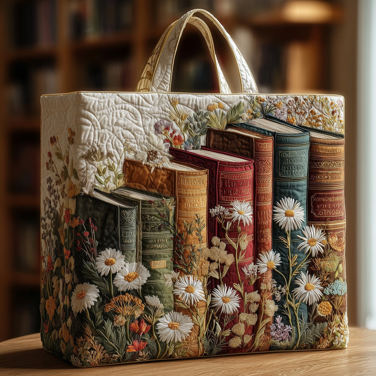 Julitta | Bolso Tote Acolchado Libros Vintage