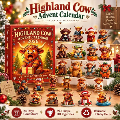 Calendario de Adviento de vaca de las Tierras Altas