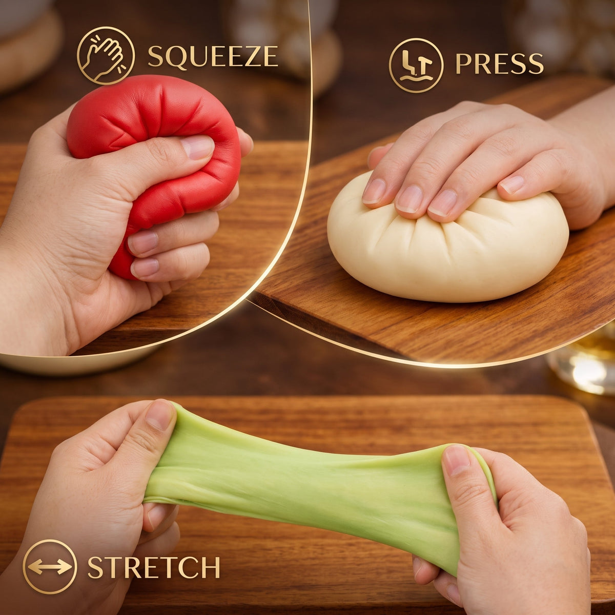 Pelotas antiestrés tipo dumpling Vifinix Mystery (paquete de 3)