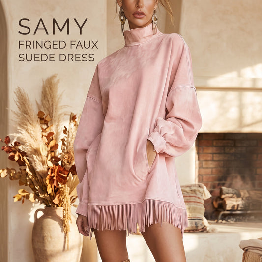 Samy - Vestido de antelina con flecos