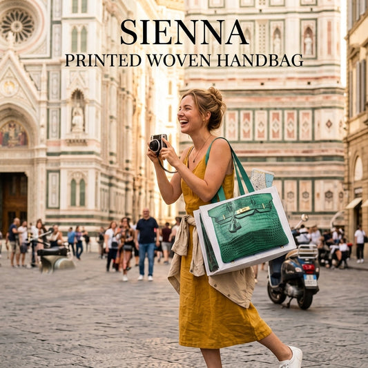 Sienna - Printed Woven Handbag 5pc