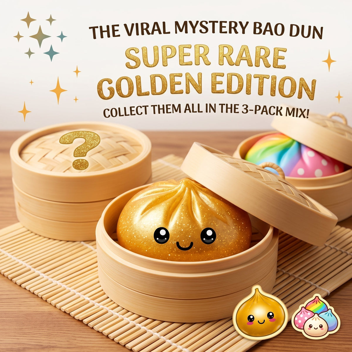 Pelotas antiestrés tipo dumpling Vifinix Mystery (paquete de 3)