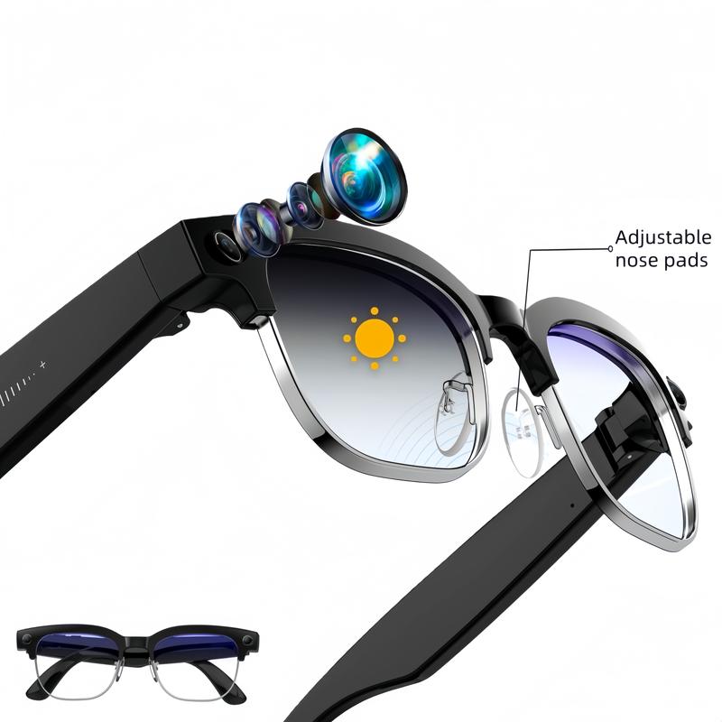Gafas con cámara de IA inteligente y lentes fotocromáticas de 8 MP
