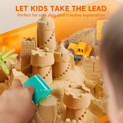 Klever Kits 3-in-1 Sensory Bin: Glow-in-the-Dark Sandbox & Castle Builder for Ages 3+