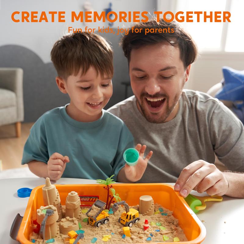 Klever Kits 3-in-1 Sensory Bin: Glow-in-the-Dark Sandbox & Castle Builder for Ages 3+