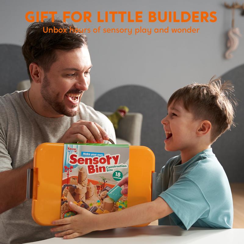 Klever Kits 3-in-1 Sensory Bin: Glow-in-the-Dark Sandbox & Castle Builder for Ages 3+