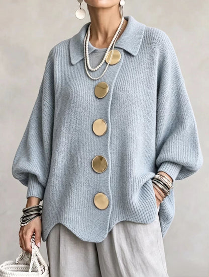 Victoria | Cárdigan oversize con grandes botones dorados